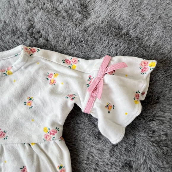 Janie and Jack Floral Print One-Piece with Bell Sleeves - Picture 6 of 9